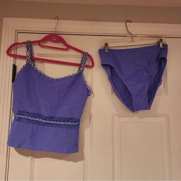 Mainstream vintage blue and pink tankini set Size 18 - Picture 1 of 6